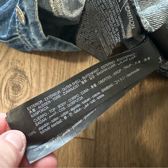 Zara Men's Denim Jacket, Sweatshirt Hood/Sleeves, Mixed Media, Jean, Trendy, XL - Picture 12 of 14